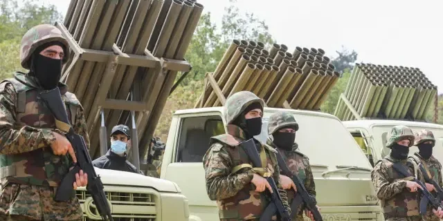 Hezbollah military exercise in South Lebanon on May 21, 2023. (photo: Aziz Taher) Hezbollah military exercise in South Lebanon on May 21, 2023. (photo: Aziz Taher)