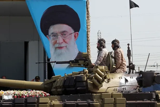 Iranian soldiers march during an annual military parade. (Photo by AFP)