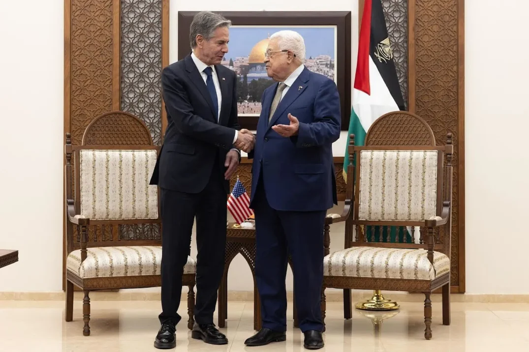 Blinken and Abbas, Feb 7, 2024, Ramallah (@secblinken on X)