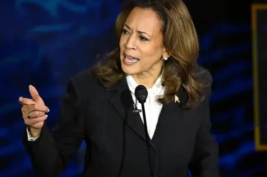 Democratic presidential candidate Kamala Harris at the presidential debate on September 10, 2024 Saul LoebAFP via Getty Images