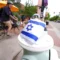 Cyclist passes by the flag of Israel AP Photo David Zalubowski