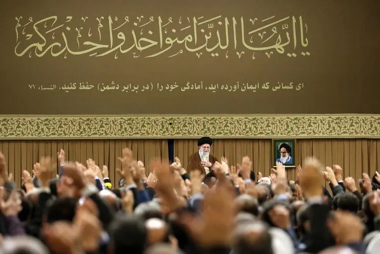 Ayatollah Ali Khamenei meets defense scientists, officials, and experts in Tehran, Iran .Office of the Iranian Supreme Leader