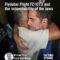Israeli passenger of flydubai Flight FZ1073 hugs another passenger at Ben Gurion Airport